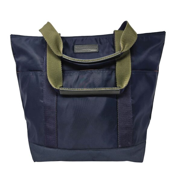 Richard James Sevile Row Tote Bag Ocean Navy Blue Padded Nylon Leather - Picture 1 of 16